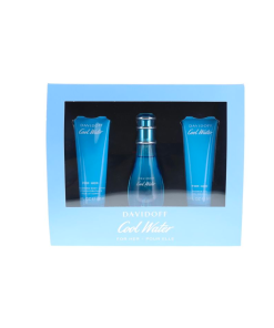 Davidoff Perfume Cool Water With Washer Gel & Lotion Set Ladies EDT 50ml
