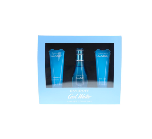 Davidoff Perfume Cool Water With Washer Gel & Lotion Set Ladies EDT 50ml